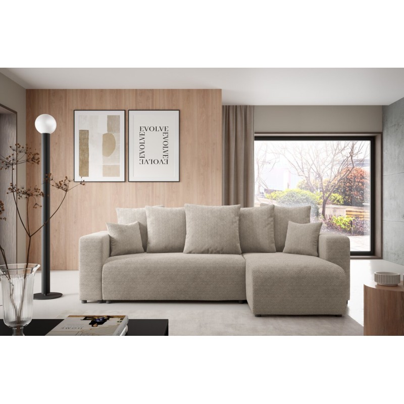 Canapé d'angle convertible LAVIA en Tissu Anti tâche hydrophobe Doux au Toucher Canapé d'angle convertible LAVIA en Tissu Anti tâche hydrophobe Doux au Toucher