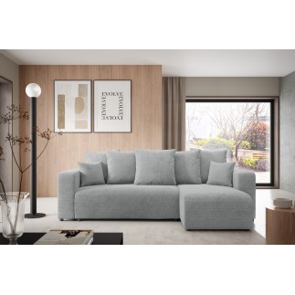 Canapé d'angle convertible LAVIA en Tissu Anti tâche hydrophobe Doux au Toucher