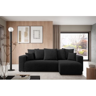 Canapé d'angle convertible LAVIA en Tissu Anti tâche hydrophobe Doux au Toucher