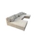 RECONDITIONNE - Canapé d'angle panoramique convertible ANBEI10 en tissu beige