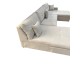 RECONDITIONNE - Canapé d'angle panoramique convertible ANBEI10 en tissu beige