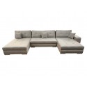 RECONDITIONNE - Canapé d'angle panoramique ANBEI10 en tissu beige