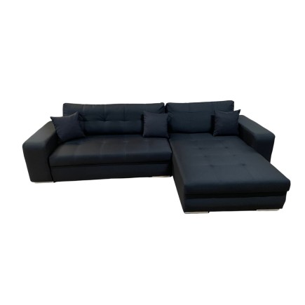 RECONDITIONNE - Canapé d'angle ANL20 en tissu noir