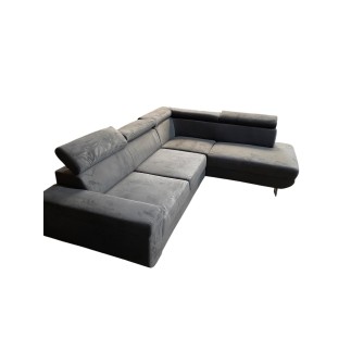RECONDITIONNE - Canapé d'angle convertible FONG10 en tissu gris