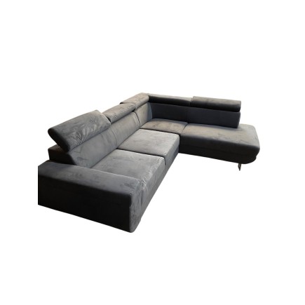 RECONDITIONNE - Canapé d'angle convertible FONG10 en tissu gris