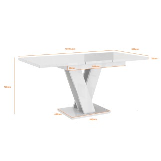 Table de salle à manger MAYIA - Rectangulaire - Pratique - Table extensible