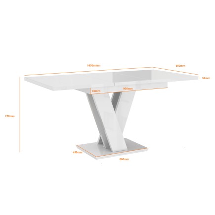 Table de salle à manger MAYIA - Rectangulaire - Pratique - Table extensible