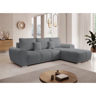 Canapé d'angle convertible BELUGIA en tissu anti tâche hydrophobe