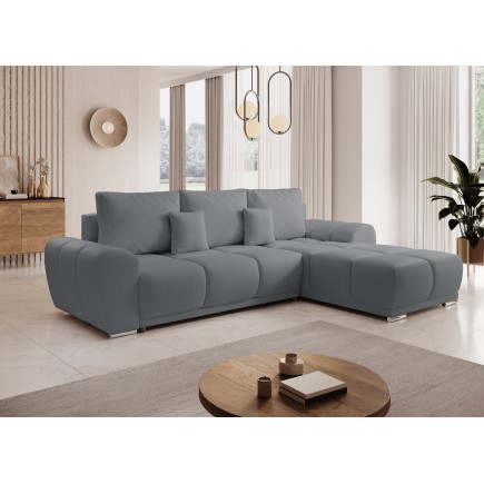 Canapé d'angle convertible BELUGIA en tissu anti tâche hydrophobe