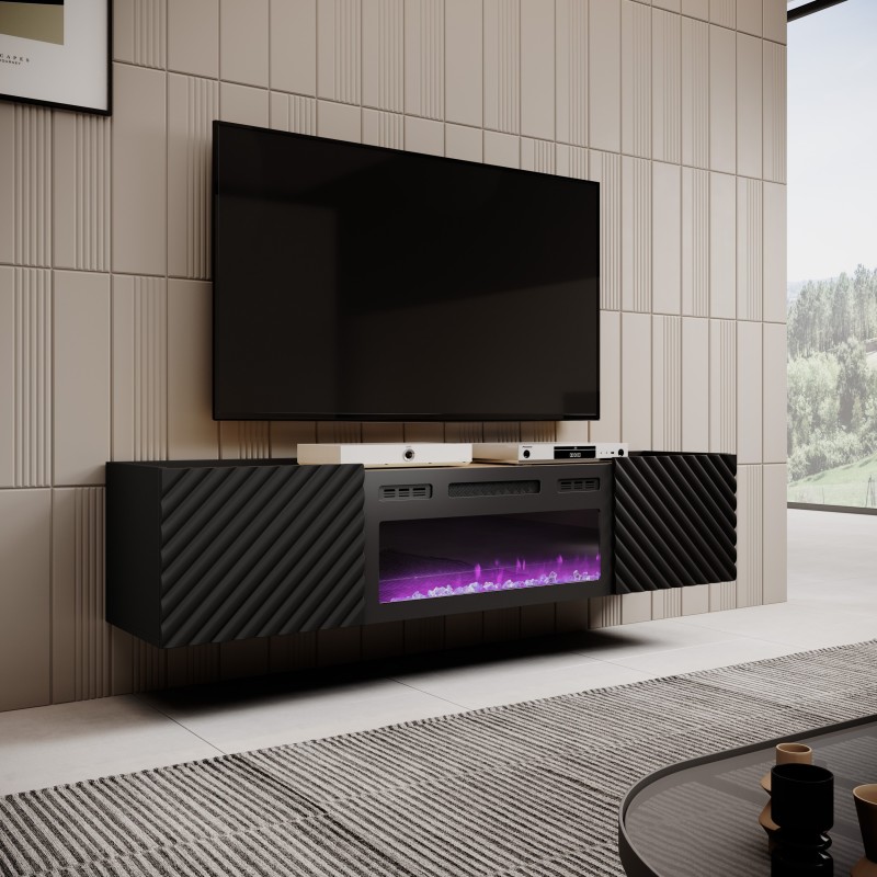 Meuble TV ONDIA EF avec Cheminée Électrique - Design Moderne et Fonctionnel Meuble TV ONDIA EF avec Cheminée Électrique - Design Moderne et Fonctionnel