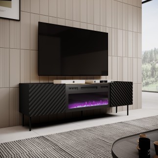 Meuble TV ONDIA EF avec Cheminée Électrique - Design Moderne et Fonctionnel
