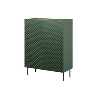 Commode ONDIA 2D2S 2 portes 2 tiroirs - 100 cm vert mat ou noir mat