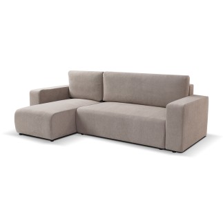 Canapé d'angle convertible PIANI en tissu anti tâche