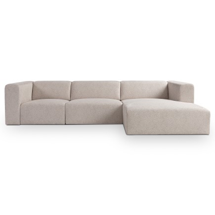 Canapé d’angle modulable 5 places PRADIA tissu anti-tâche