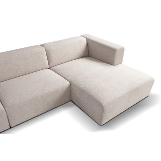 Canapé d’angle modulable 5 places PRADIA tissu anti-tâche