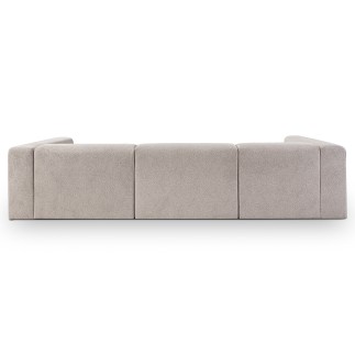 Canapé d’angle modulable 5 places PRADIA tissu anti-tâche