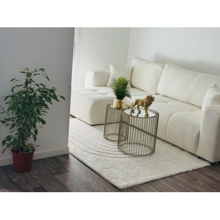 Canapé d'angle convertible TALIA en tissu anti tâche hydrophobe doux au toucher