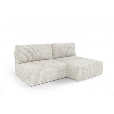 Canapé d'angle convertible BRIGIA en velours côtelé gros maille sans accoudoirs 210 cm