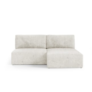 Canapé d'angle convertible BRIGIA en velours côtelé gros maille sans accoudoirs 210 cm