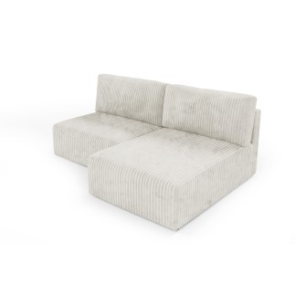 Canapé d'angle convertible BRIGIA en velours côtelé gros maille sans accoudoirs 210 cm