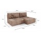 Canapé d'angle convertible BRIGIA en velours côtelé gros maille sans accoudoirs 210 cm
