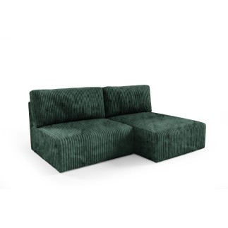 Canapé d'angle convertible BRIGIA en velours côtelé gros maille sans accoudoirs 210 cm