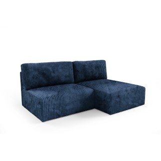 Canapé d'angle convertible BRIGIA en velours côtelé gros maille sans accoudoirs 210 cm