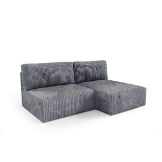 Canapé d'angle convertible BRIGIA en velours côtelé sans accoudoirs