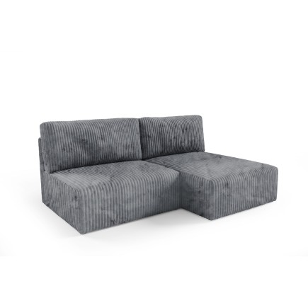 Canapé d'angle convertible BRIGIA en velours côtelé sans accoudoirs