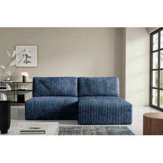 Canapé d'angle convertible BRIGIA en velours côtelé gros maille sans accoudoirs 210 cm