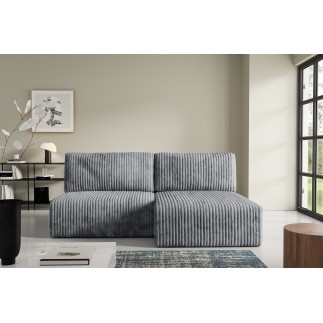 Canapé d'angle convertible BRIGIA en velours côtelé gros maille sans accoudoirs 210 cm