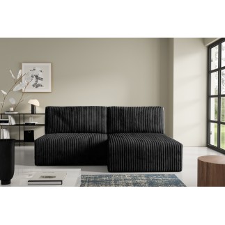 Canapé d'angle convertible BRIGIA en velours côtelé gros maille sans accoudoirs 210 cm