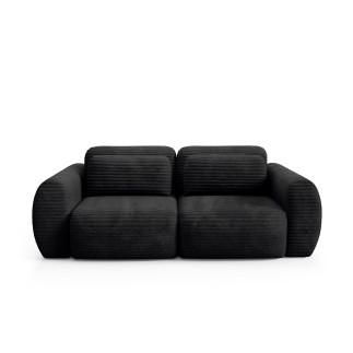 Canapé Convertible 3 Places CLADIA en velours côtelé grosse maille