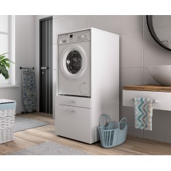 AZIA – Meuble de Rangement pour Lave-Linge Blanc