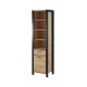 Aktia – Vitrine 1 Porte, 1 Tiroir style industrielle couleur bois et noir