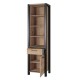 Aktia – Vitrine 1 Porte, 1 Tiroir style industrielle couleur bois et noir