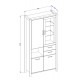 Aktia – Vitrine 2 Portes, 4 Tiroirs