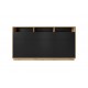 Buffet bas 3 portes / 3 tiroirs – Aston couleur noir et chêne