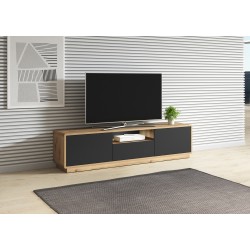 Meuble TV bas Astia – 2 portes, 1 tiroir, 1 niche 155 cm