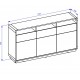 Buffet bas 3 portes / 3 tiroirs – Aston couleur noir et chêne