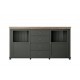 Evoria – Meuble bas 2 portes, 4 tiroirs vert profond