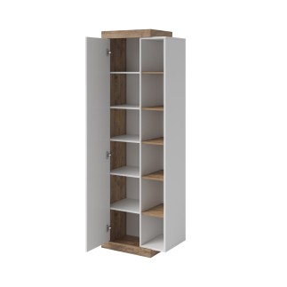 Étagère Vitrine Sintria couleur bois et blanc