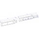 Meuble TV Sintria moderne ajustable de 200 à 242 cm bois et blanc