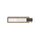 Meuble TV Sintria moderne ajustable de 200 à 242 cm bois et blanc