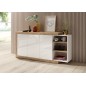 Commode Sintria 3 Portes bois et blanc - 180 cm Commode Sintria 3 Portes bois et blanc - 180 cm