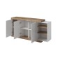 Commode Sintria 3 Portes bois et blanc - 180 cm Commode Sintria 3 Portes bois et blanc - 180 cm