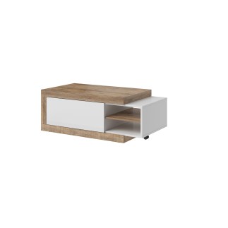 Table Basse Sintria bois et blanc extensible