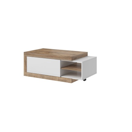Table Basse Sintria bois et blanc extensible