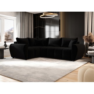 Canapé d’angle convertible MOLIA PLUS en tissu aspect velours