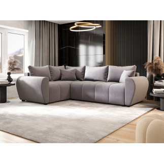 Canapé d’angle convertible MOLIA PLUS en tissu aspect velours